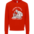 Palaeontology Finding Fossils is My Cardio Kids Sweatshirt Jumper Bright Red