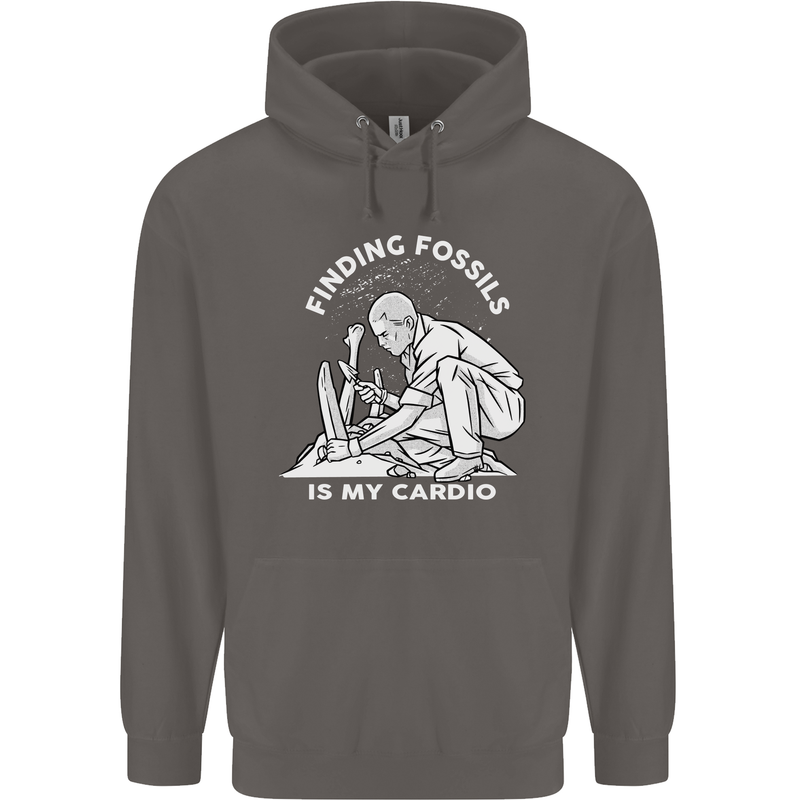 Palaeontology Finding Fossils is My Cardio Mens 80% Cotton Hoodie Charcoal
