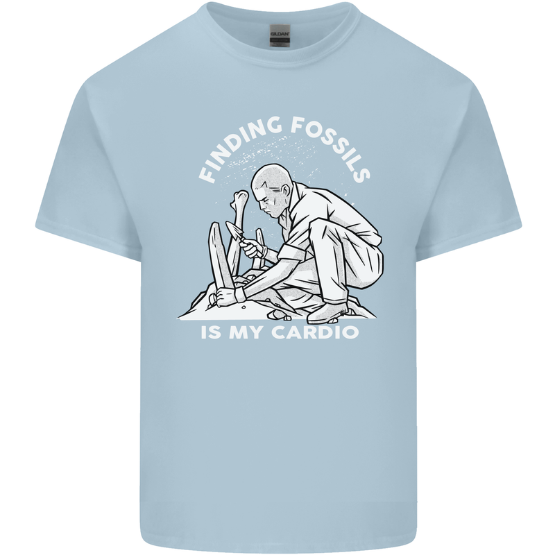 Palaeontology Finding Fossils is My Cardio Mens Cotton T-Shirt Tee Top Light Blue