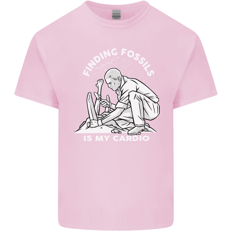 Palaeontology Finding Fossils is My Cardio Mens Cotton T-Shirt Tee Top Light Pink