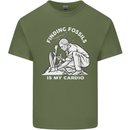 Palaeontology Finding Fossils is My Cardio Mens Cotton T-Shirt Tee Top Military Green