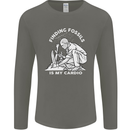 Palaeontology Finding Fossils is My Cardio Mens Long Sleeve T-Shirt Charcoal