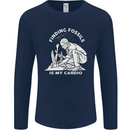 Palaeontology Finding Fossils is My Cardio Mens Long Sleeve T-Shirt Navy Blue