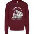 Palaeontology Finding Fossils is My Cardio Mens Sweatshirt Jumper Maroon