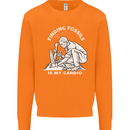 Palaeontology Finding Fossils is My Cardio Mens Sweatshirt Jumper Orange