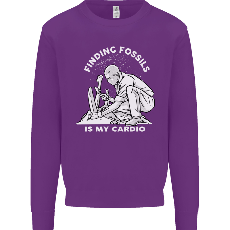 Palaeontology Finding Fossils is My Cardio Mens Sweatshirt Jumper Purple