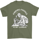 Palaeontology Finding Fossils is My Cardio Mens T-Shirt 100% Cotton Military Green