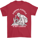 Palaeontology Finding Fossils is My Cardio Mens T-Shirt 100% Cotton Red