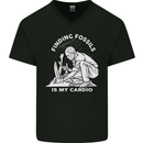Palaeontology Finding Fossils is My Cardio Mens V-Neck Cotton T-Shirt Black