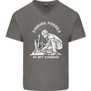Palaeontology Finding Fossils is My Cardio Mens V-Neck Cotton T-Shirt Charcoal