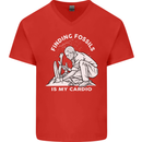 Palaeontology Finding Fossils is My Cardio Mens V-Neck Cotton T-Shirt Red