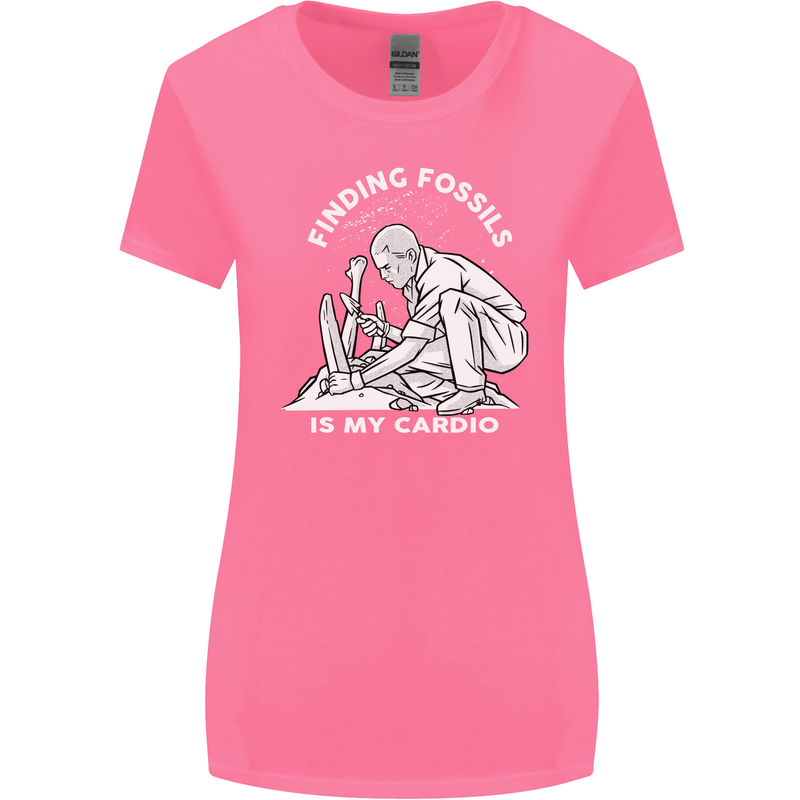Palaeontology Finding Fossils is My Cardio Womens Wider Cut T-Shirt Azalea