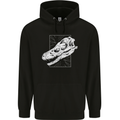 Palaeontology Velociraptor Skull Dinosaurs Childrens Kids Hoodie Black