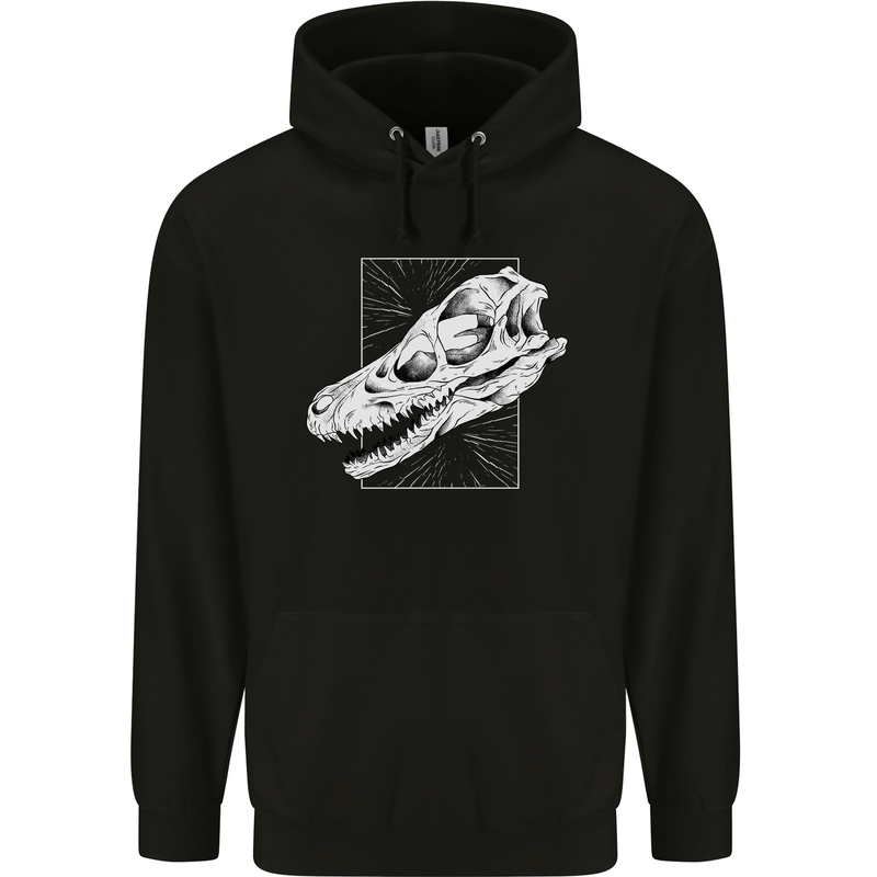 Palaeontology Velociraptor Skull Dinosaurs Childrens Kids Hoodie Black