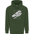 Palaeontology Velociraptor Skull Dinosaurs Childrens Kids Hoodie Forest Green