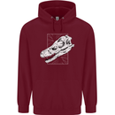 Palaeontology Velociraptor Skull Dinosaurs Childrens Kids Hoodie Maroon