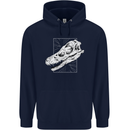 Palaeontology Velociraptor Skull Dinosaurs Childrens Kids Hoodie Navy Blue