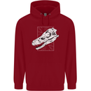 Palaeontology Velociraptor Skull Dinosaurs Childrens Kids Hoodie Red