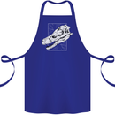 Palaeontology Velociraptor Skull Dinosaurs Cotton Apron 100% Organic Royal Blue