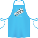 Palaeontology Velociraptor Skull Dinosaurs Cotton Apron 100% Organic Turquoise