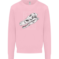 Palaeontology Velociraptor Skull Dinosaurs Kids Sweatshirt Jumper Light Pink