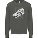 Palaeontology Velociraptor Skull Dinosaurs Kids Sweatshirt Jumper Storm Grey