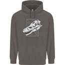Palaeontology Velociraptor Skull Dinosaurs Mens 80% Cotton Hoodie Charcoal