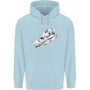 Palaeontology Velociraptor Skull Dinosaurs Mens 80% Cotton Hoodie Light Blue