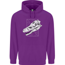 Palaeontology Velociraptor Skull Dinosaurs Mens 80% Cotton Hoodie Purple