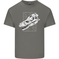 Palaeontology Velociraptor Skull Dinosaurs Mens Cotton T-Shirt Tee Top Charcoal