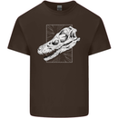 Palaeontology Velociraptor Skull Dinosaurs Mens Cotton T-Shirt Tee Top Dark Chocolate