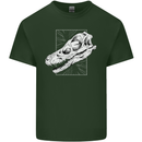 Palaeontology Velociraptor Skull Dinosaurs Mens Cotton T-Shirt Tee Top Forest Green