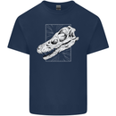 Palaeontology Velociraptor Skull Dinosaurs Mens Cotton T-Shirt Tee Top Navy Blue