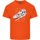 Palaeontology Velociraptor Skull Dinosaurs Mens Cotton T-Shirt Tee Top Orange
