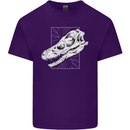 Palaeontology Velociraptor Skull Dinosaurs Mens Cotton T-Shirt Tee Top Purple