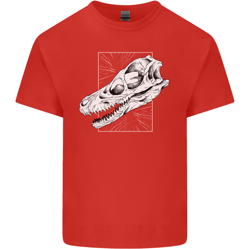 Palaeontology Velociraptor Skull Dinosaurs Mens Cotton T-Shirt Tee Top Red