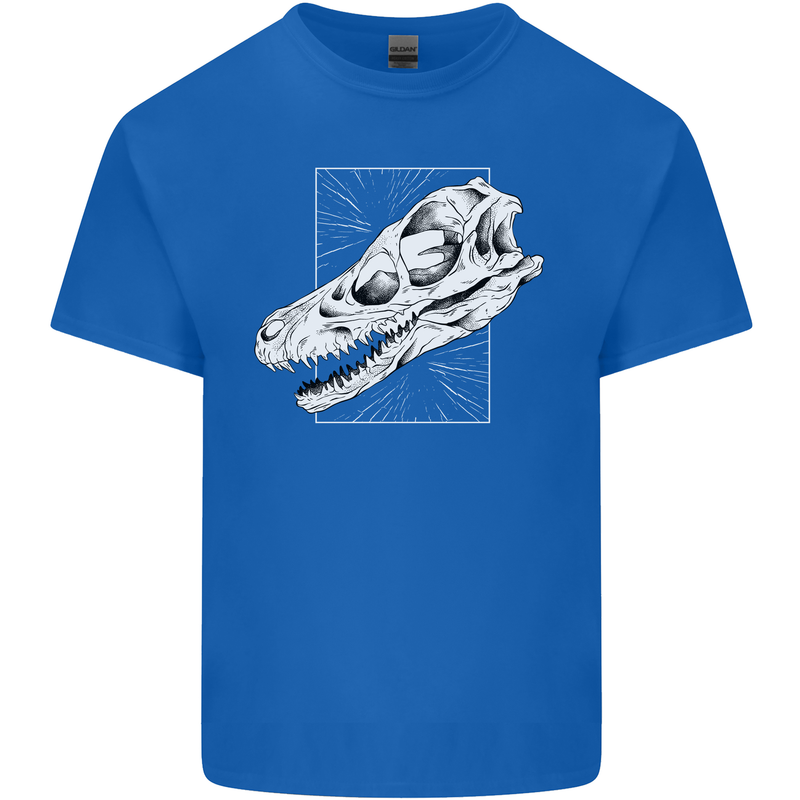 Palaeontology Velociraptor Skull Dinosaurs Mens Cotton T-Shirt Tee Top Royal Blue