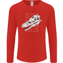 Palaeontology Velociraptor Skull Dinosaurs Mens Long Sleeve T-Shirt Red