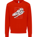 Palaeontology Velociraptor Skull Dinosaurs Mens Sweatshirt Jumper Bright Red