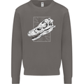 Palaeontology Velociraptor Skull Dinosaurs Mens Sweatshirt Jumper Charcoal