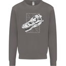 Palaeontology Velociraptor Skull Dinosaurs Mens Sweatshirt Jumper Charcoal
