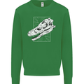 Palaeontology Velociraptor Skull Dinosaurs Mens Sweatshirt Jumper Irish Green