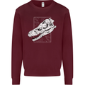 Palaeontology Velociraptor Skull Dinosaurs Mens Sweatshirt Jumper Maroon