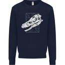 Palaeontology Velociraptor Skull Dinosaurs Mens Sweatshirt Jumper Navy Blue