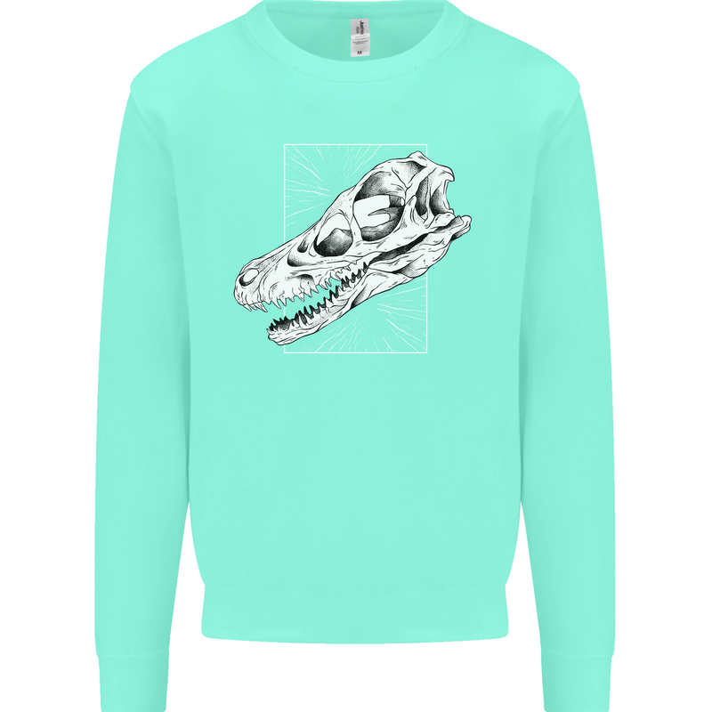 Palaeontology Velociraptor Skull Dinosaurs Mens Sweatshirt Jumper Peppermint