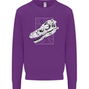 Palaeontology Velociraptor Skull Dinosaurs Mens Sweatshirt Jumper Purple