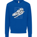 Palaeontology Velociraptor Skull Dinosaurs Mens Sweatshirt Jumper Royal Blue