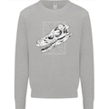 Palaeontology Velociraptor Skull Dinosaurs Mens Sweatshirt Jumper Sports Grey