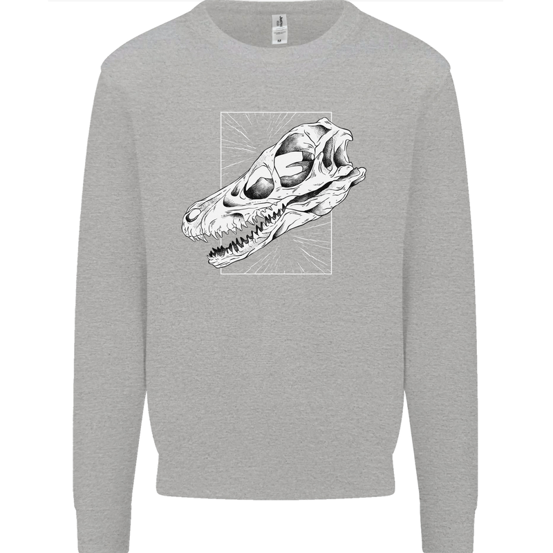 Palaeontology Velociraptor Skull Dinosaurs Mens Sweatshirt Jumper Sports Grey