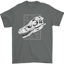Palaeontology Velociraptor Skull Dinosaurs Mens T-Shirt 100% Cotton Charcoal